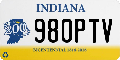 IN license plate 980PTV