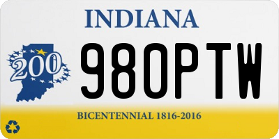 IN license plate 980PTW