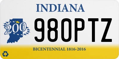 IN license plate 980PTZ