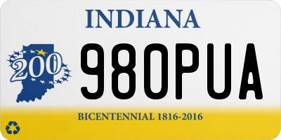 IN license plate 980PUA