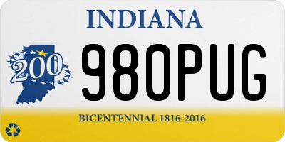 IN license plate 980PUG