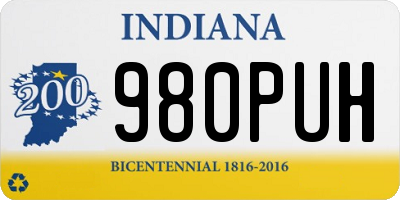 IN license plate 980PUH