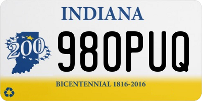 IN license plate 980PUQ