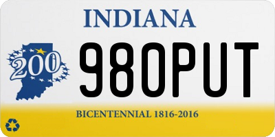 IN license plate 980PUT