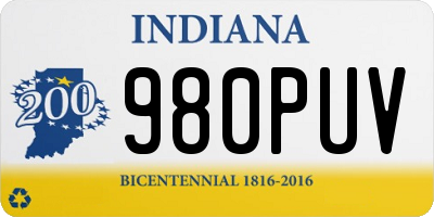 IN license plate 980PUV