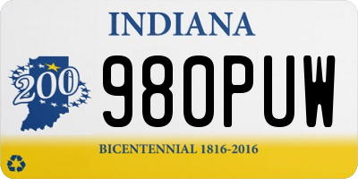 IN license plate 980PUW