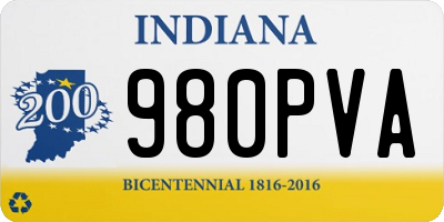 IN license plate 980PVA