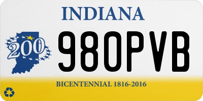 IN license plate 980PVB