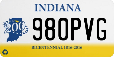 IN license plate 980PVG