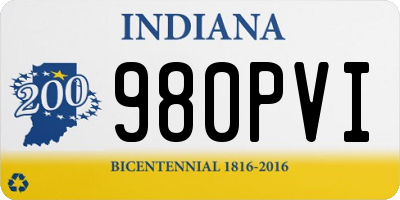 IN license plate 980PVI