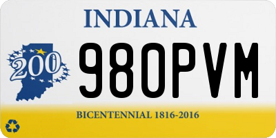 IN license plate 980PVM