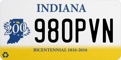 IN license plate 980PVN