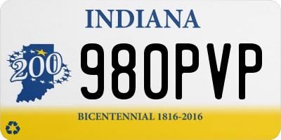 IN license plate 980PVP