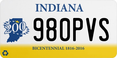 IN license plate 980PVS