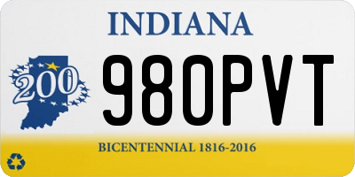 IN license plate 980PVT
