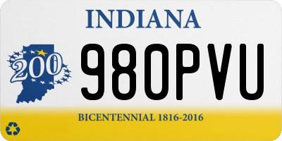IN license plate 980PVU