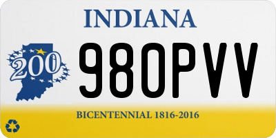 IN license plate 980PVV