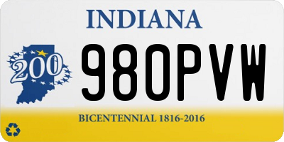 IN license plate 980PVW