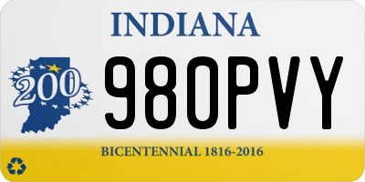 IN license plate 980PVY