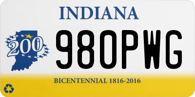 IN license plate 980PWG