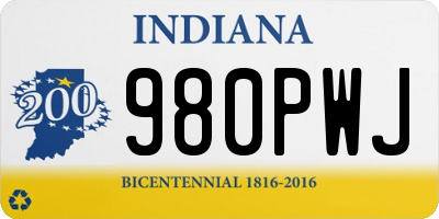 IN license plate 980PWJ