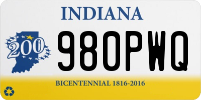 IN license plate 980PWQ