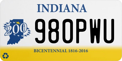 IN license plate 980PWU