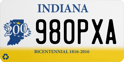 IN license plate 980PXA