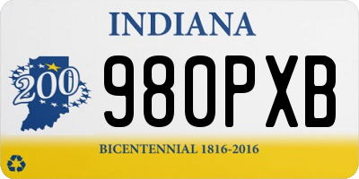 IN license plate 980PXB