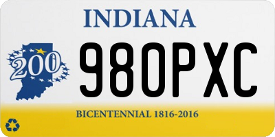 IN license plate 980PXC