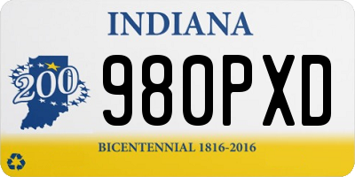 IN license plate 980PXD