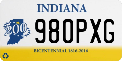 IN license plate 980PXG