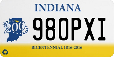 IN license plate 980PXI
