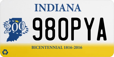 IN license plate 980PYA