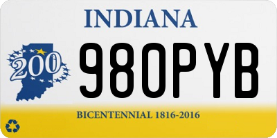 IN license plate 980PYB