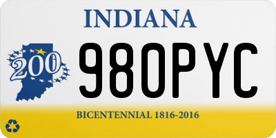IN license plate 980PYC