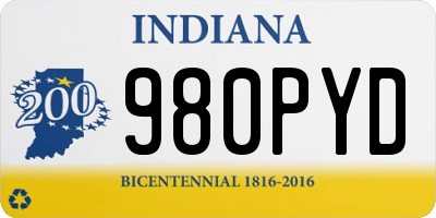 IN license plate 980PYD