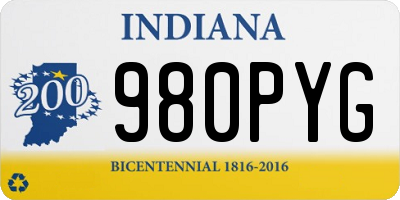 IN license plate 980PYG