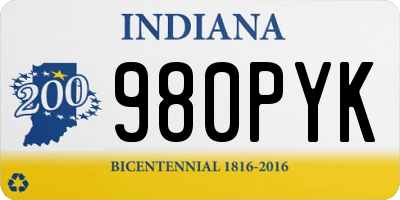 IN license plate 980PYK