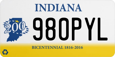 IN license plate 980PYL