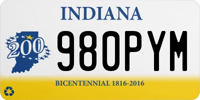IN license plate 980PYM