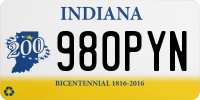 IN license plate 980PYN