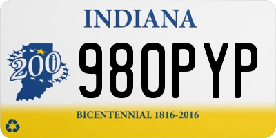 IN license plate 980PYP