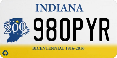 IN license plate 980PYR