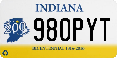 IN license plate 980PYT