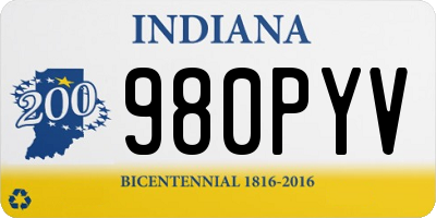 IN license plate 980PYV