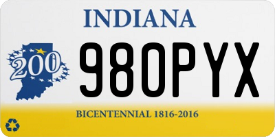 IN license plate 980PYX