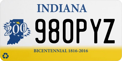 IN license plate 980PYZ