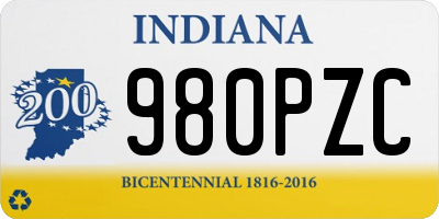 IN license plate 980PZC
