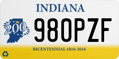 IN license plate 980PZF